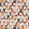 Dekostoff Halbpanama elegante Katzen – natur/grau,  thumbnail number 1