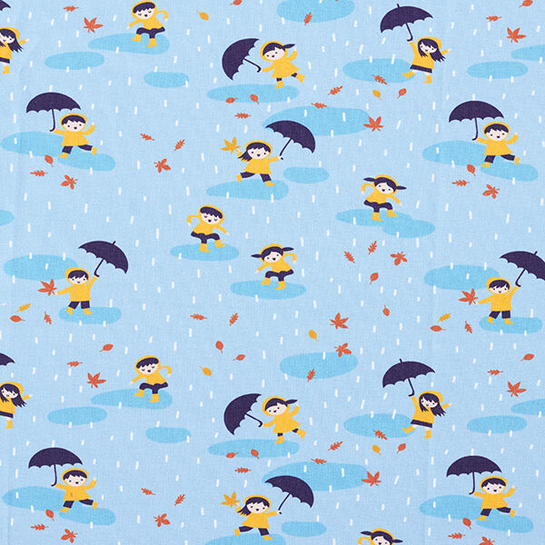 Baumwolljersey Regentag Digitaldruck | PETIT CITRON – babyblau – Muster, image number 1