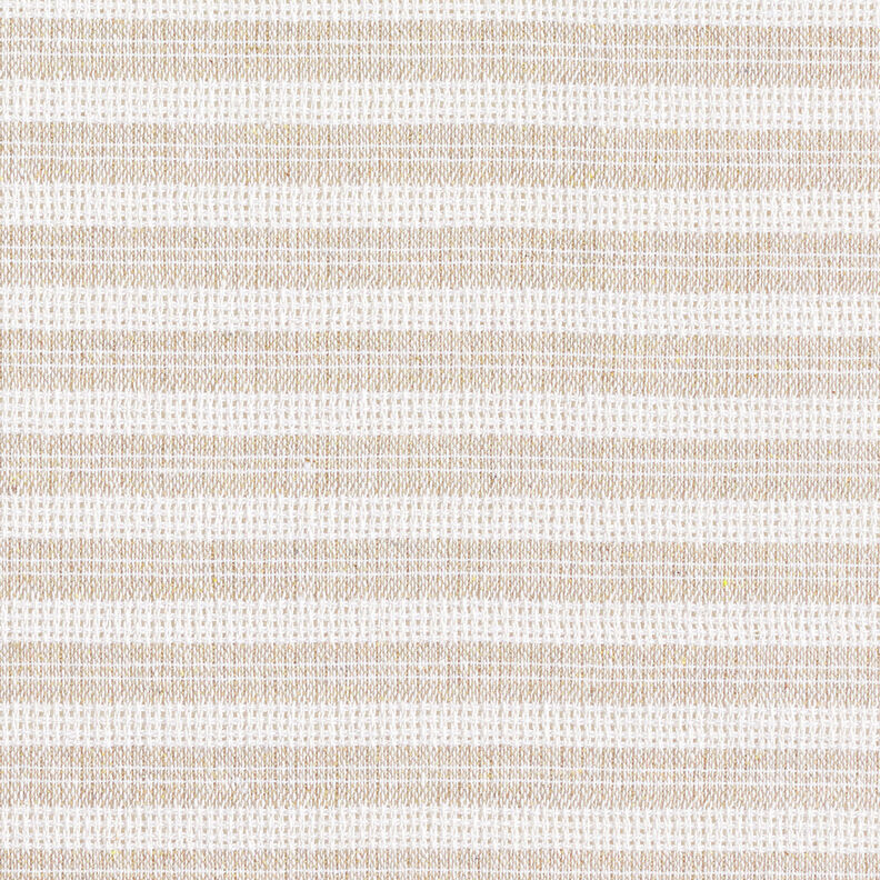 Baumwollstoff Gitterstruktur Querstreifen – beige/weiss,  image number 1