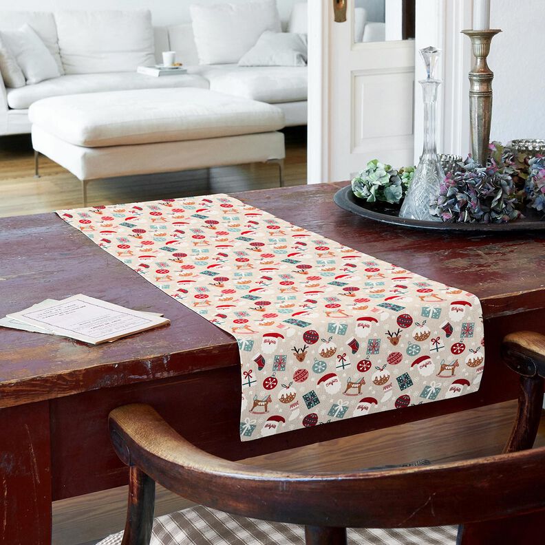 Dekostoff Canvas niedliche Weihnachtsmotive – natur/eukalyptus,  image number 7