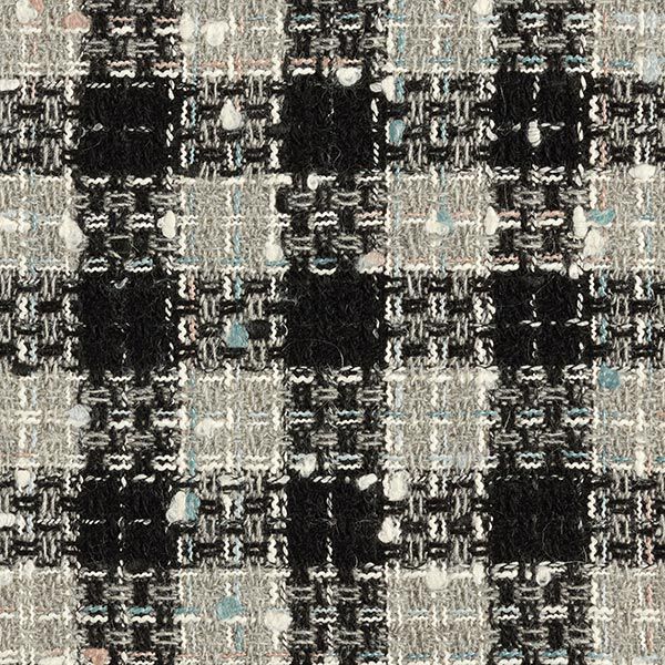 Lockeres Wollmix-Gewebe breites Karo – schwarz/grau,  image number 1