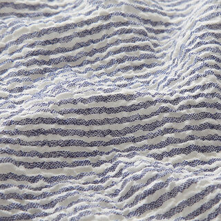 Leichter Seersucker Querstreifen – marineblau/weiss, 