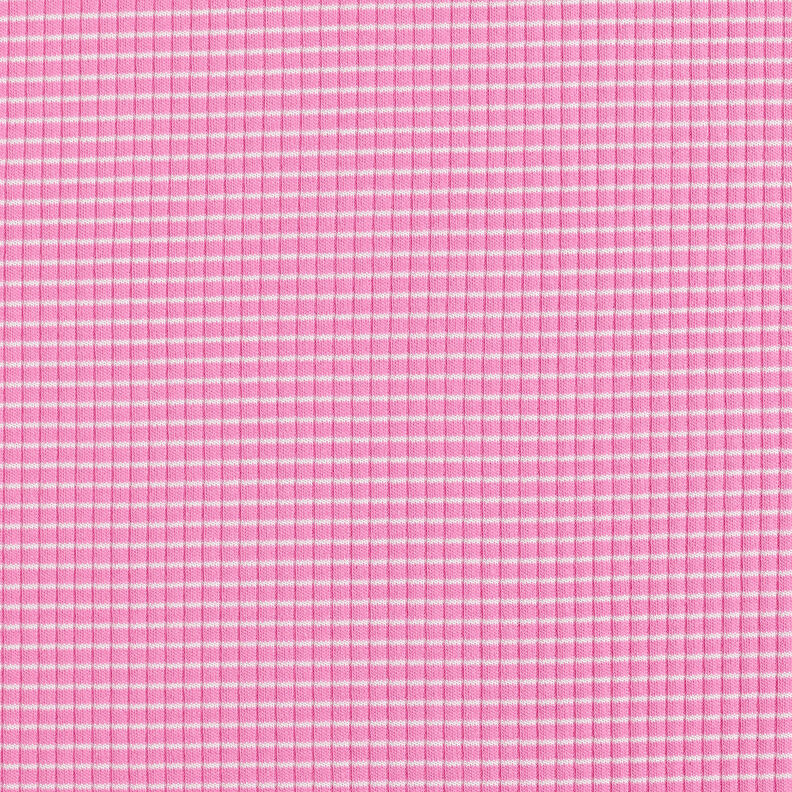 Rippenjersey Mini Streifen – rosa/weiss,  image number 1