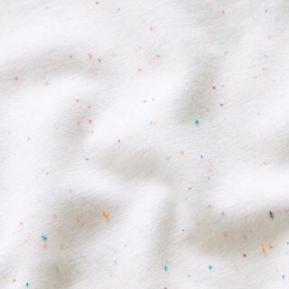 Baumwolljersey Melange Konfetti – weiss | Reststück 50cm