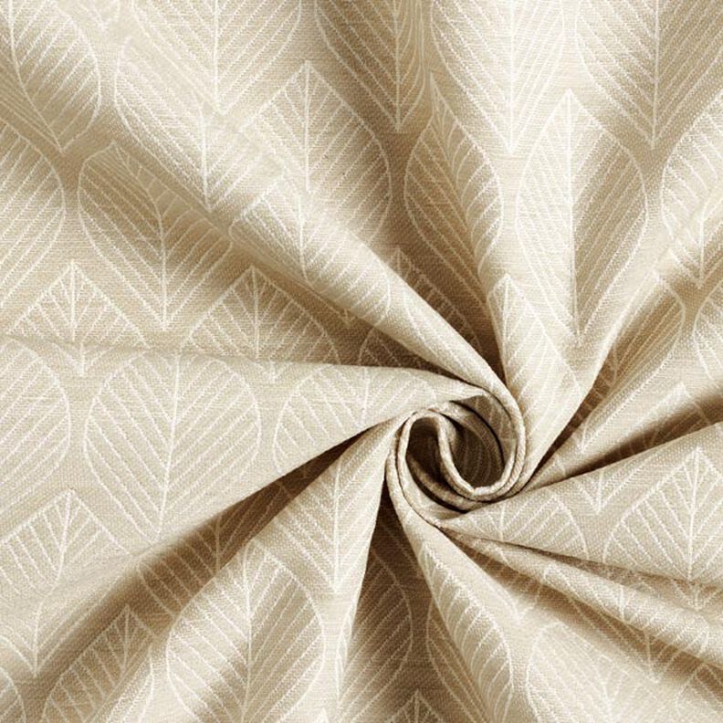 Dekostoff Jacquard Blätter – beige,  image number 5