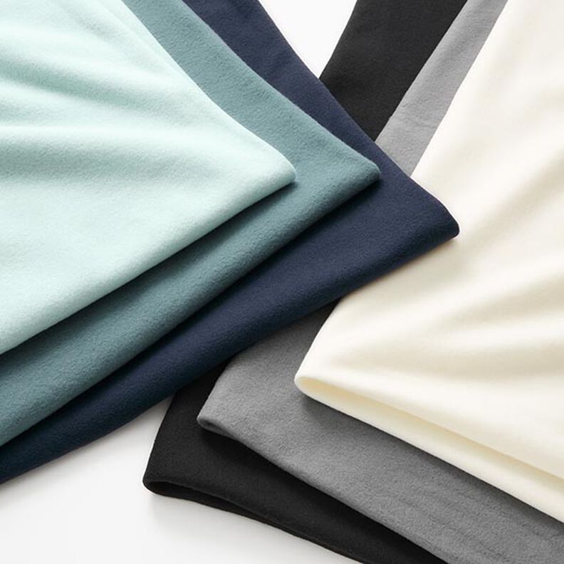 Baumwollfleece Uni – stahlblau | Reststück 100cm,  image number 5