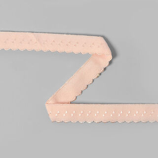 Elastisches Spitzen-Einfassband (Falzgummi) - rosa, 