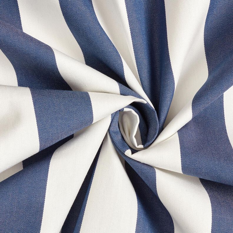 Outdoorstoff Canvas Blockstreifen – indigo/elfenbein,  image number 3
