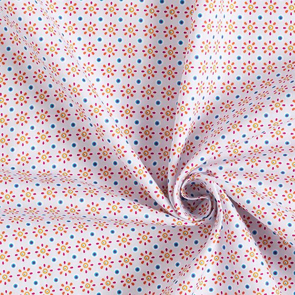 Baumwollpopeline kleine Ethno-Blumen – nebelgrau, image number 3