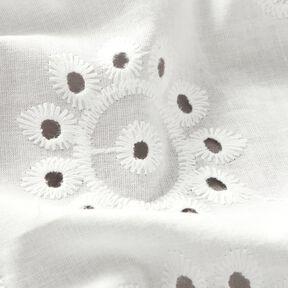 Baumwollstoff Lochstickerei floral – weiss, 