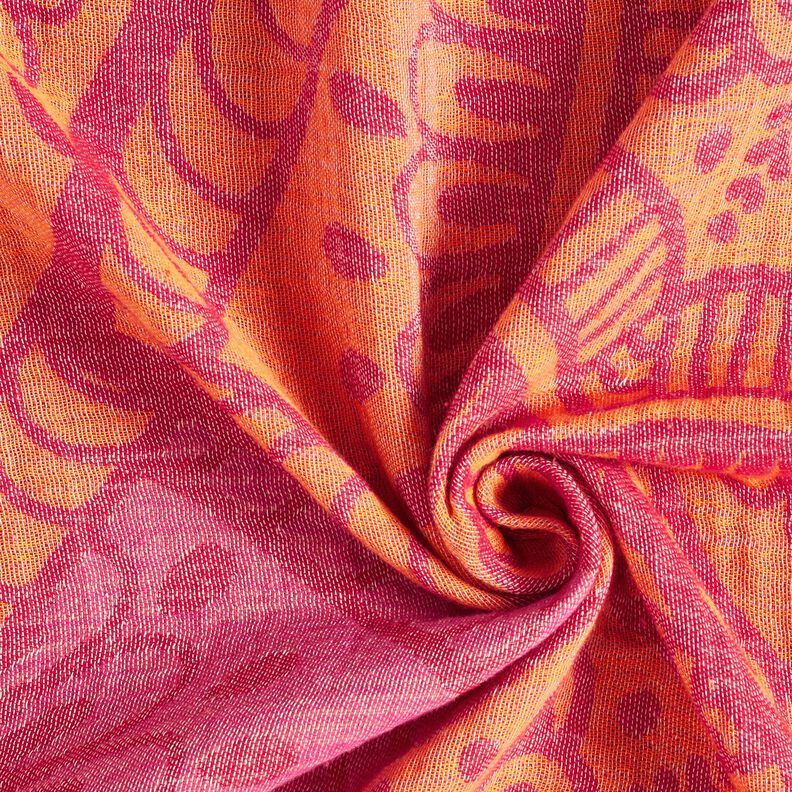 Beachwear Hamamtuch Jacquard-Ornamente – rot/pfirsichorange,  image number 3