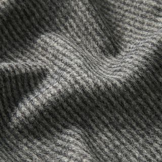 Angerauter Strickjacquard kleines Karo – schwarz/weiss, 