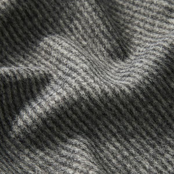 Angerauter Strickjacquard kleines Karo – schwarz/weiss | Reststück 100cm