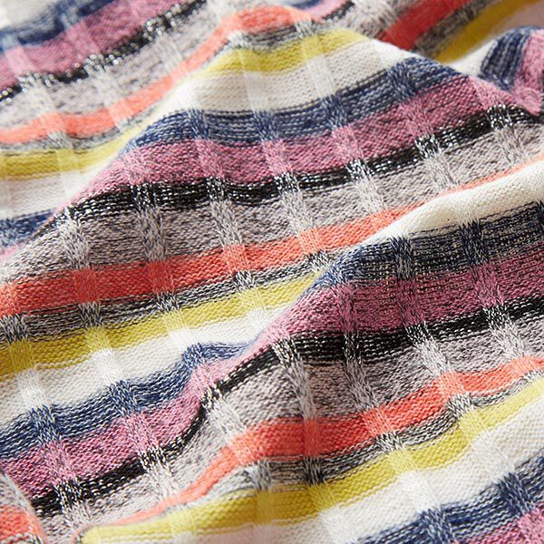 Rippenstrick Glitzerstreifen – weiss/flieder, image number 2
