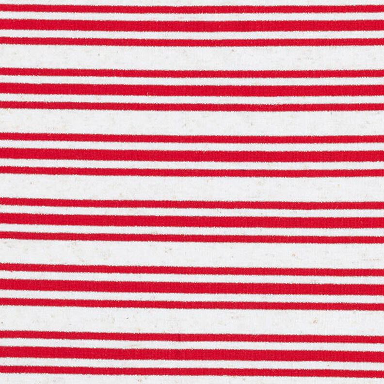 Viskosejersey unregelmäßige Glitzerstreifen – wollweiss/rot,  image number 1