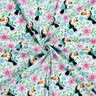 Baumwolljersey Tukane im Blumen-Dschungel – babyblau/orange,  thumbnail number 3