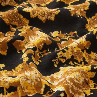 Interlockjersey Barockblumen – schwarz/gold, 