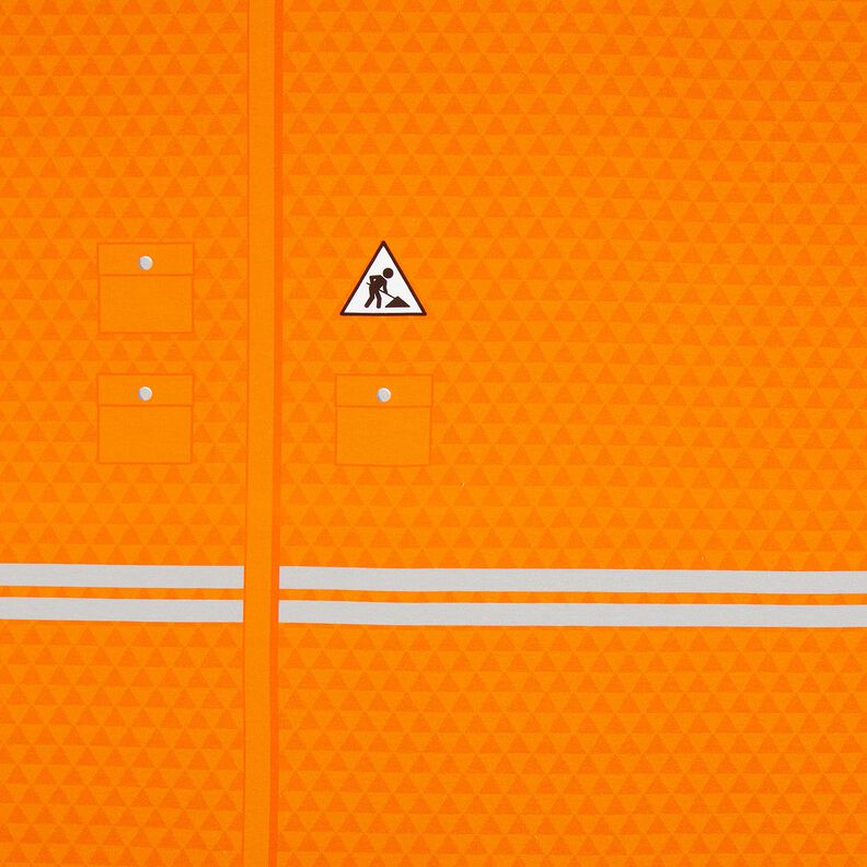 French Terry Panel Einmal Bauarbeiter sein | Stoff&Liebe – hellorange/silbergrau, image number 6