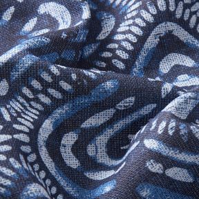 Dekostoff Canvas Batik-Fliesen – indigo/weiss, 