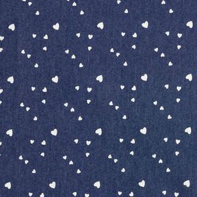 Chambray Herzchen – marineblau/wollweiss, 