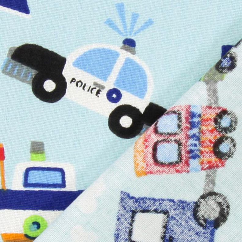 Baumwollstoff Cretonne Fahrzeuge – hellblau,  image number 3