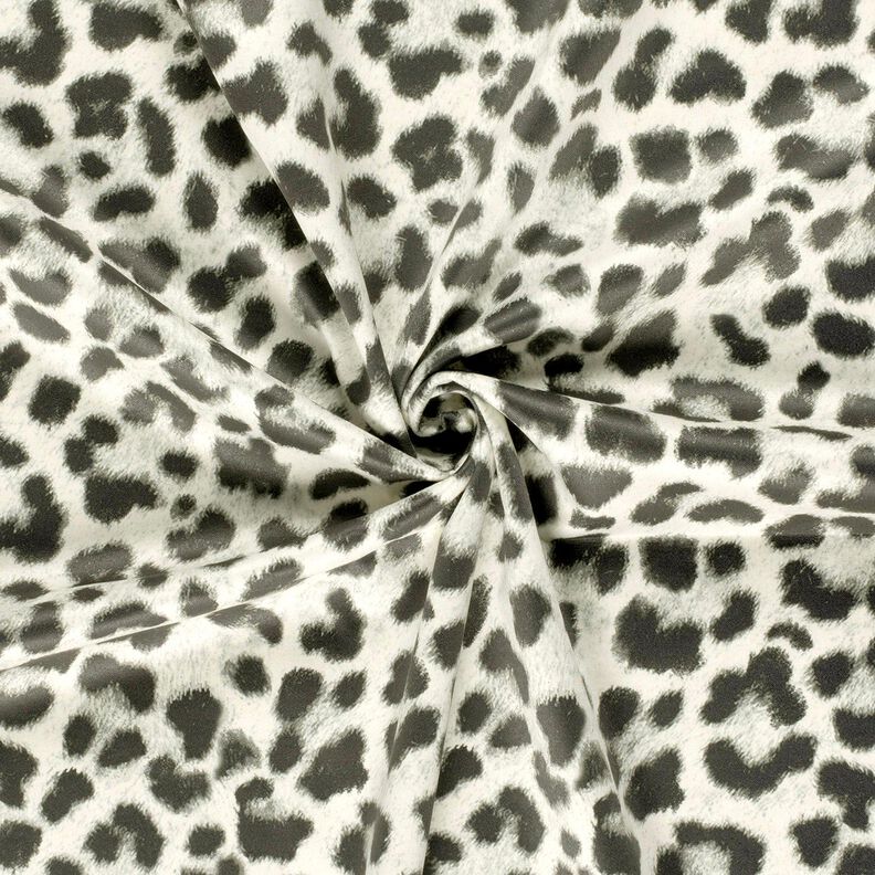 Stretchvelours Schneeleopard – elfenbein/schwarz, image number 3