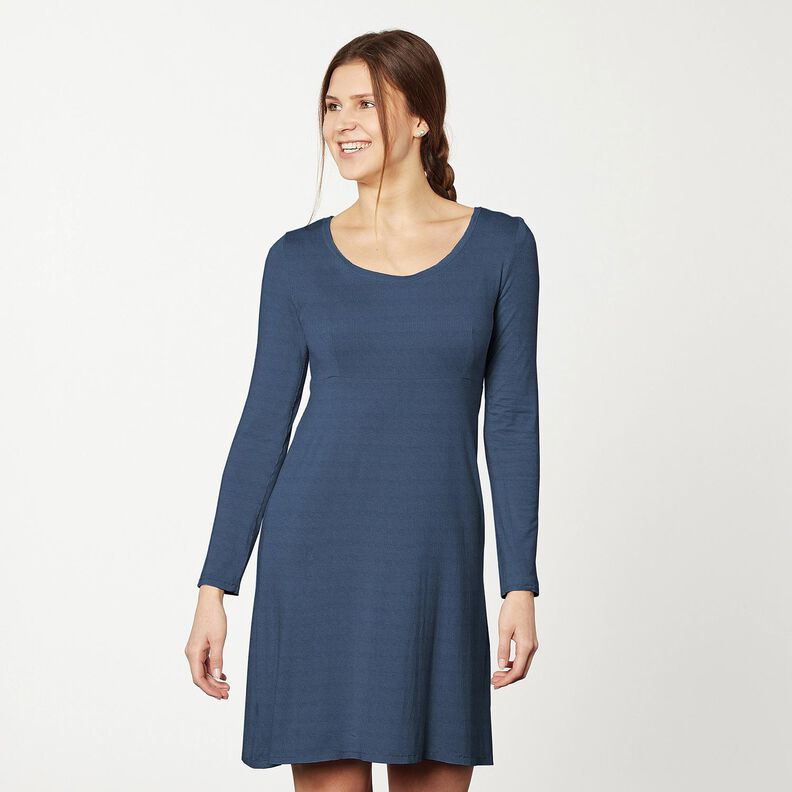 Baumwolljersey Medium Uni – jeansblau,  image number 7