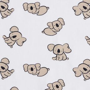 GOTS Baumwolljersey Koala | Poppy Fabrics – weiss/mandel, 