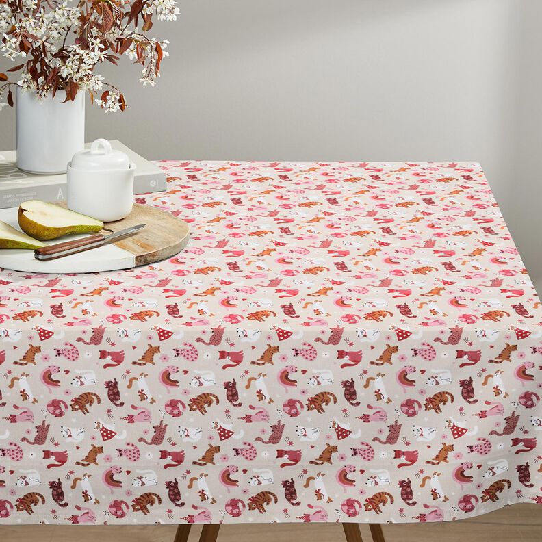 Beschichtete Baumwolle verspielte Kätzchen – rosé, image number 7