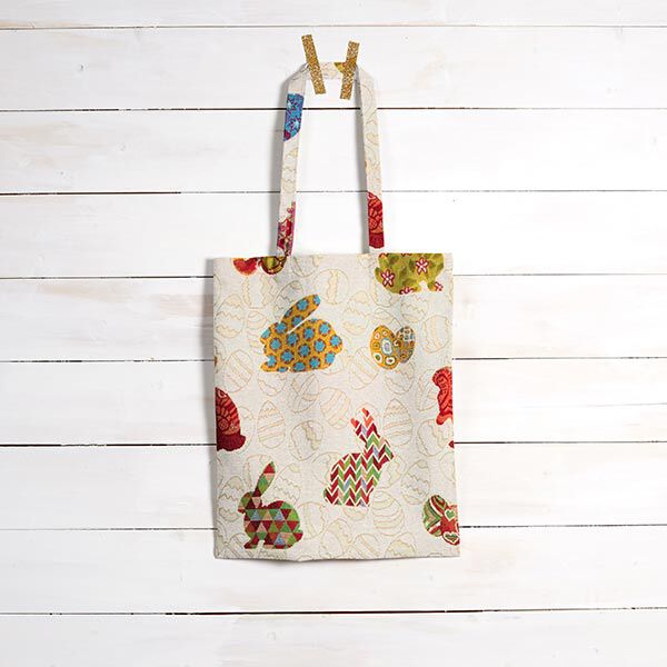 Jacquard Gobelin Bunte Osterhasen | Reststück 50cm