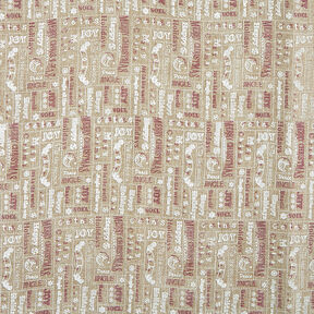 Dekostoff Jute-Look Weihnachtscollage – düne/weiss, 