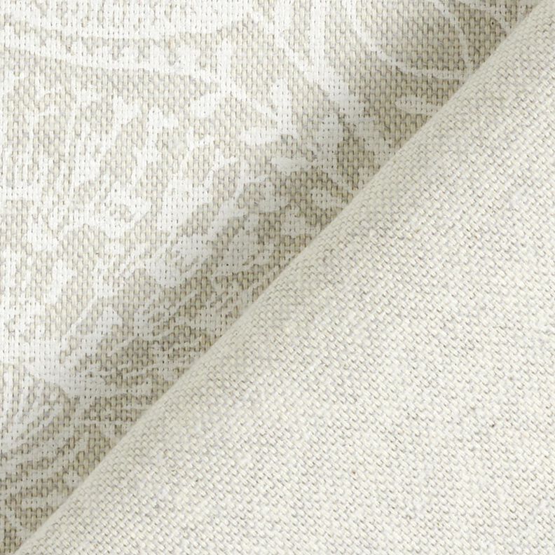 Dekostoff Halbpanama florales Paisley – natur/weiss,  image number 4
