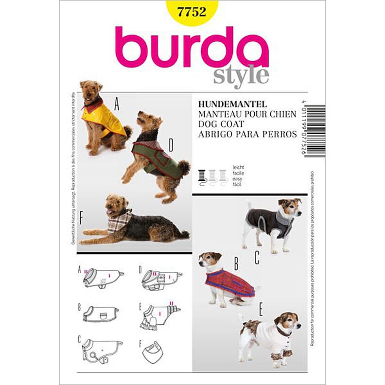 Hundemantel | Burda 7752 | S-L,  image number 1