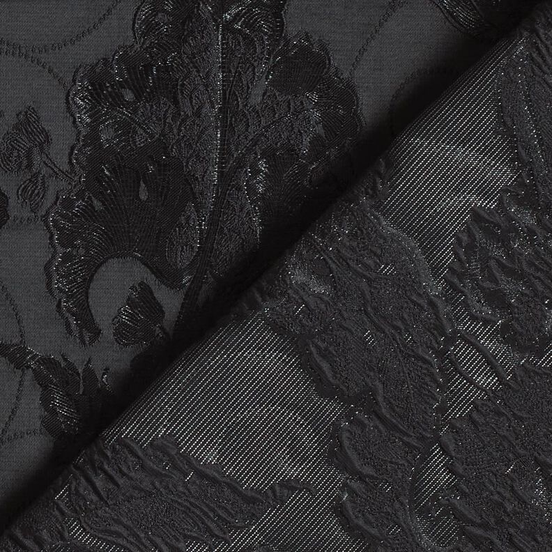 Bekleidungsjacquard Brokat Blumen – schwarz,  image number 4
