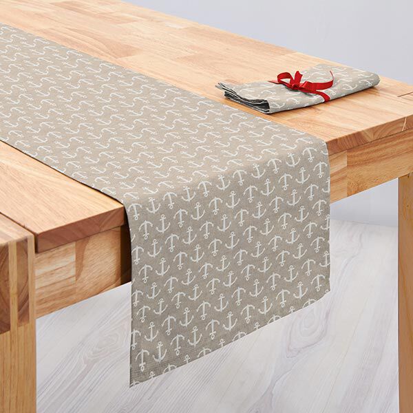 Dekostoff Jacquard Anker – hellbeige/sand, image number 7