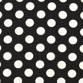 Crêpe Gewebe Polka Dots [2,5 cm] – schwarz/wollweiss, 