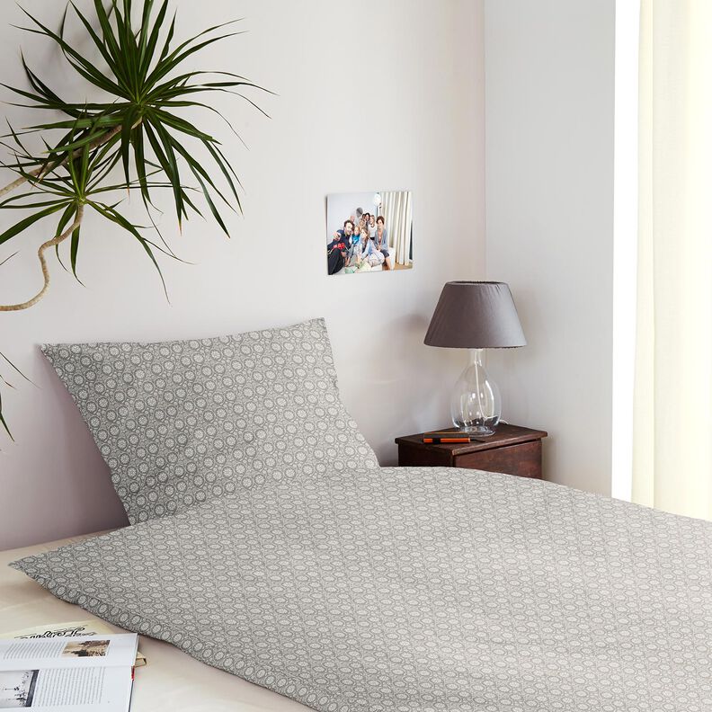 Baumwollstoff Cretonne Blumen und Ranken – silbergrau/weiss,  image number 7