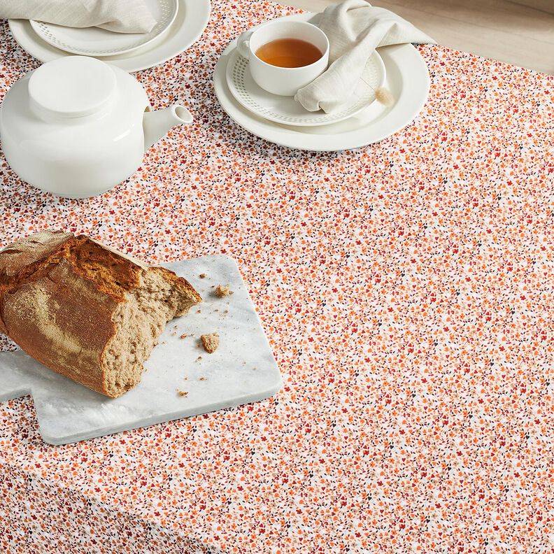 Baumwollstoff Cretonne verstreute Blüten – rosé/pfirsichorange,  image number 5