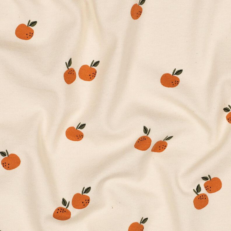 GOTS Baumwolljersey Orangen | Poppy Fabrics – hellbeige/karamell,  image number 2