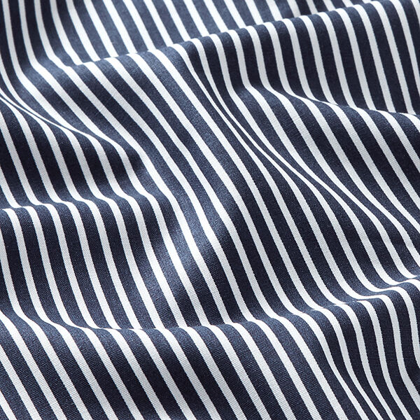Baumwollpopeline Streifen – marineblau/weiss