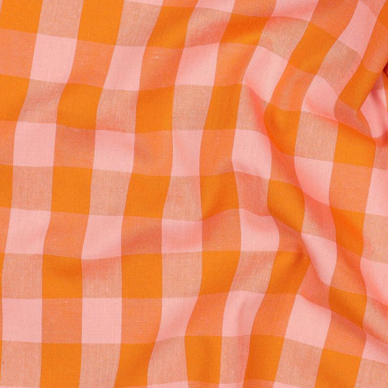 Baumwollpopeline Karo | Poppy Fabrics – rosa/pfirsichorange,  image number 2