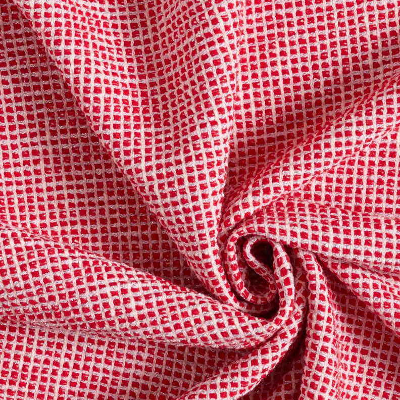 Bouclé Baumwoll-Mix Struktur – rot/weiss,  image number 3