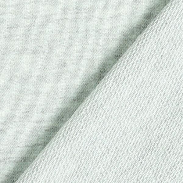French Terry Fein Melange – mint/grau | Reststück 100cm