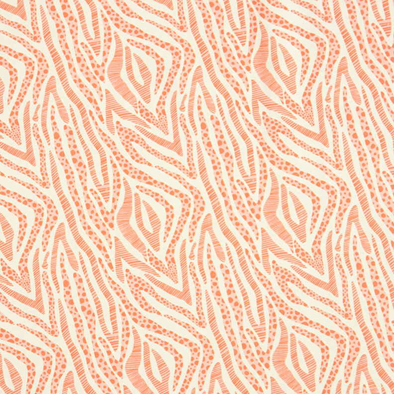GOTS French Terry Sommersweat Zebra | Tula – hellbeige/orange,  image number 1