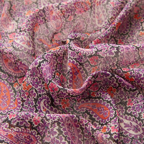 Crêpe Chiffon Paisley – rotlila, 