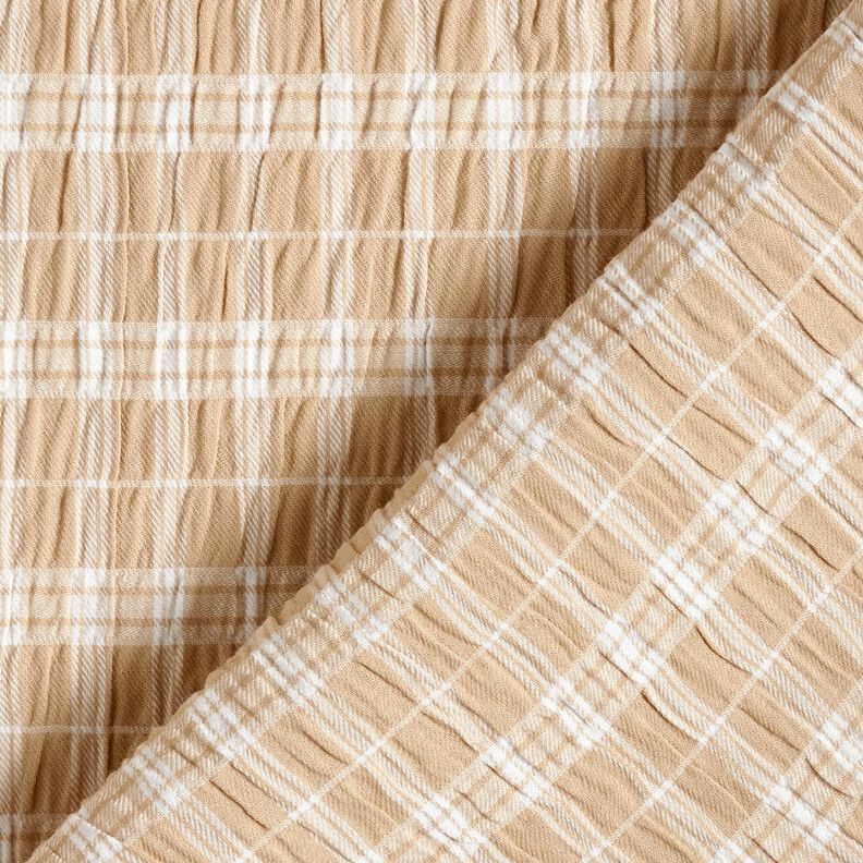 Seersucker gemischte Streifen – sand/weiss, image number 4