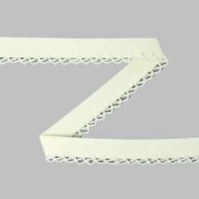 Schr&auml;gband mit H&auml;kelborte 11 &ndash; wollweiss, 