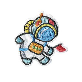 Applikation Astronaut [ 3 x 3 cm ] – wollweiss/hellblau, 