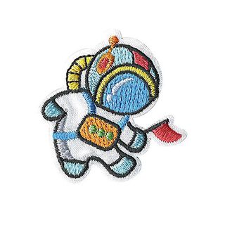 Applikation Astronaut [ 3 x 3 cm ] – wollweiss/hellblau, 