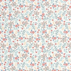 Badeanzugstoff UPF50 Blumenranken – wollweiss/roségold, 